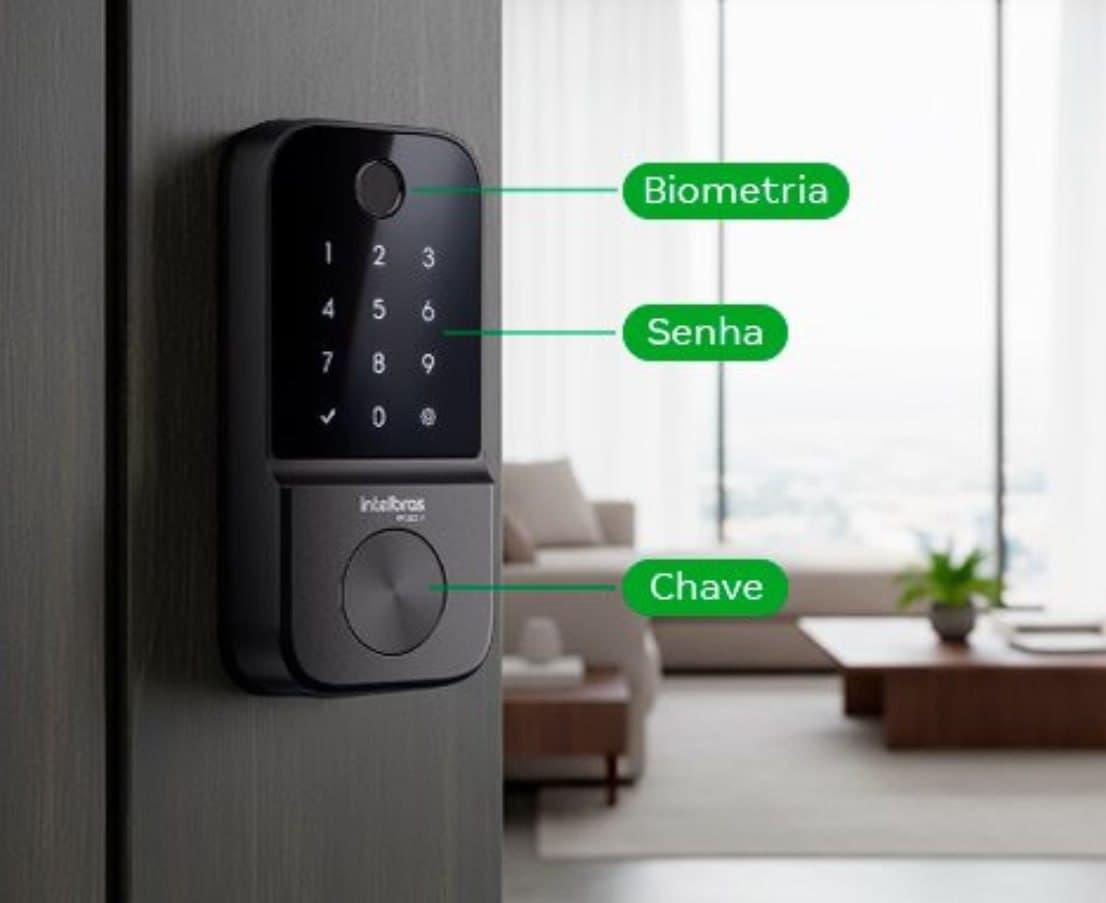 Fechadura Digital de Embutir Biométrica FR 221V Intelbras