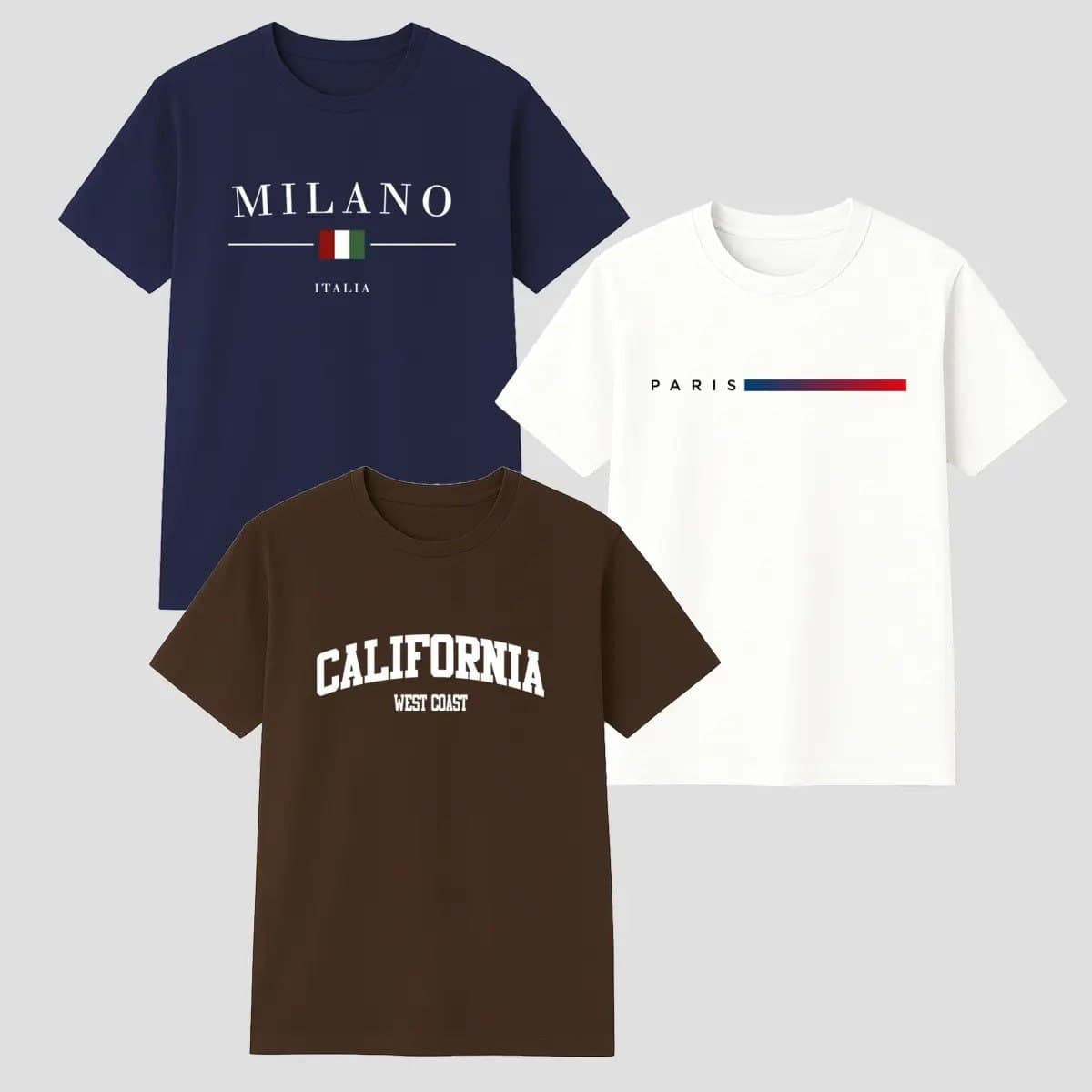 Kit 3 Camisetas Masculina 100% Algodão Premium